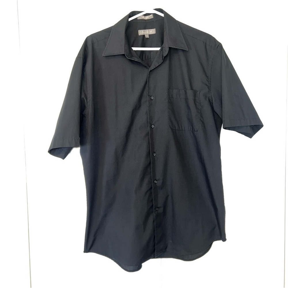 Protocol Men's Medium Short Sleeve Button Down Shirt Johnny Cash summer wedding